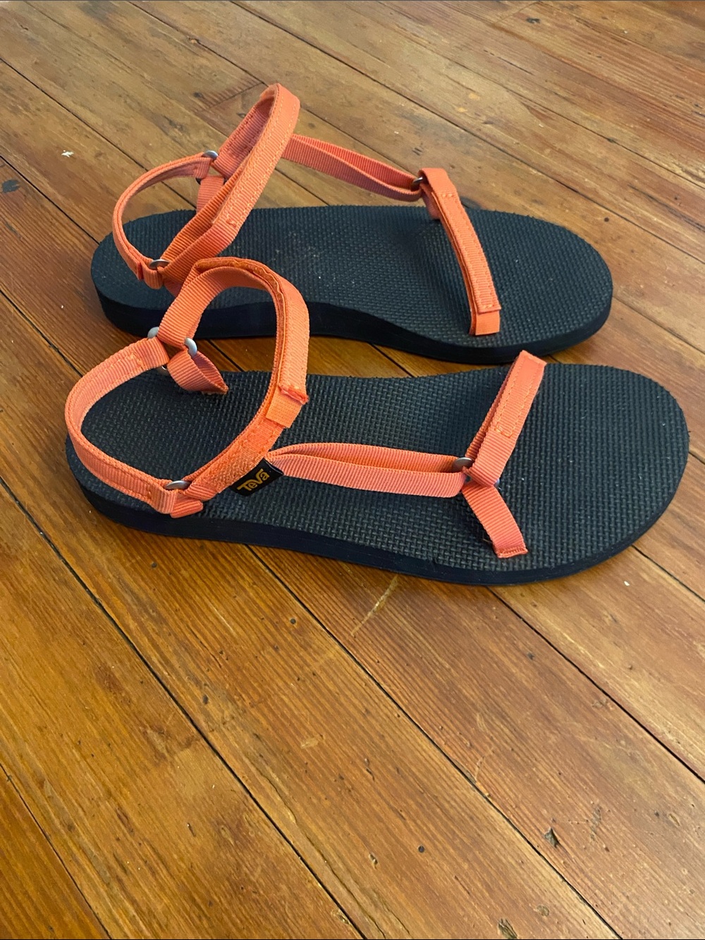Teva Women’s Original Universal Slim Sandals Size 9 Coral and Black